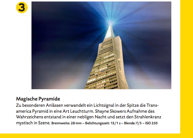 National Geographic Traveler's Guide featuring Shayne Skower's TransAmerica Pyramid photograph